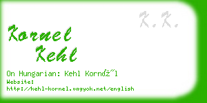 kornel kehl business card